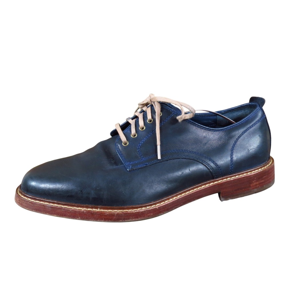 Cole Haan Tyler Grand Mens Plain Toe Derby Size 9.5 Business Casual Navy Leather